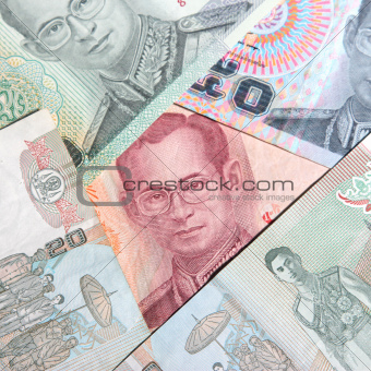 Set of Thailand banknotes. 