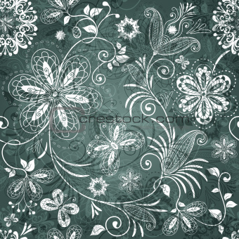 Green-white floral pattern