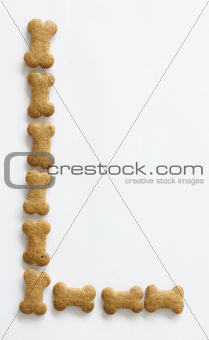 Bone Shape Dog food Letter L