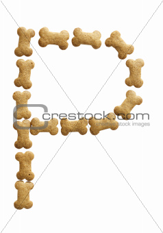 Bone Shape Dog food Letter P