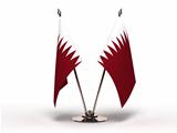 Miniature Flag of Qatar (Isolated)