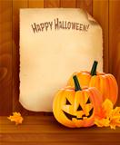 Halloween background with old paper  Vector