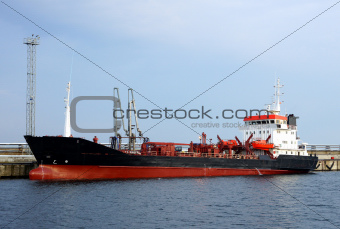 Tanker in port