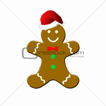 gingerbread man with santa hat