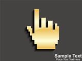 abstract golden hand cursor