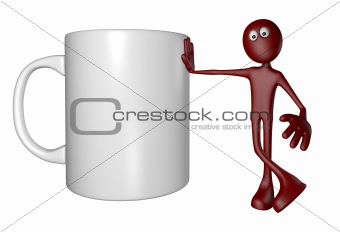 red guy and mug