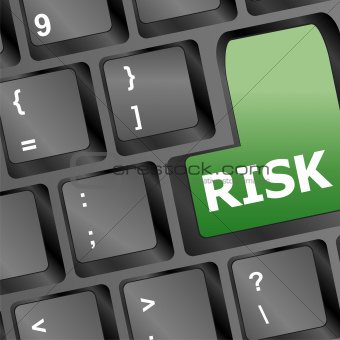 risk management key showing business insurance concept - vector