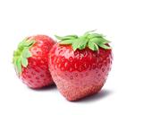 Two fresh strawberries