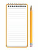 Yellow Pencil and notepad icon.