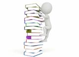 3d humanoid character climb on the books
