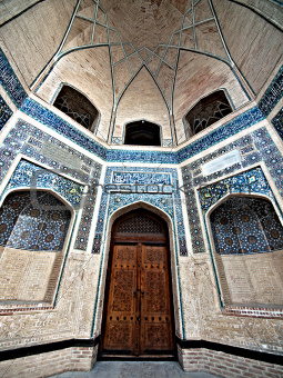 Wall and door in Bukhara.
