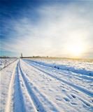rural road under snow
