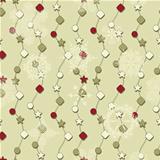 Vector Winter Seamless Pattern with Christmas Decoration and Sno