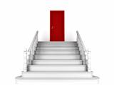 Steps with a red door
