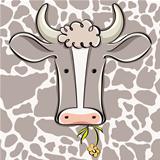 Cow head vector cartoon.