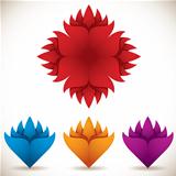 Colorful flower icons vector set.