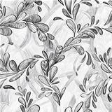 Abstract monochrome lined floral background.
