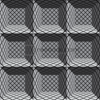 3d geometric architectural seamless pattern.
