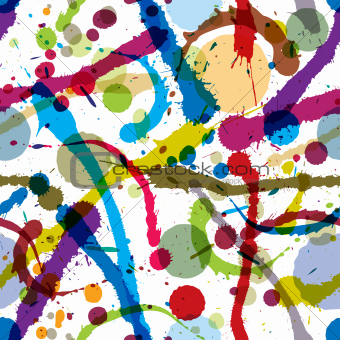 Splatters and drops seamless pattern.
