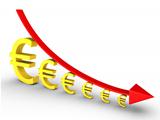 Graph falling and euros getting smaller