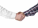 business handshake of two businesspeople