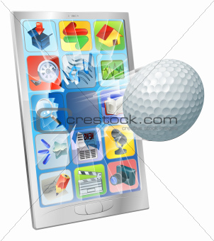 Golf ball flying out of cell phone
