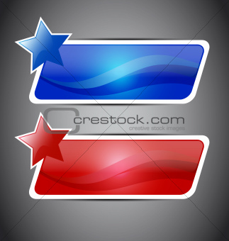 Glossy double sticker vector