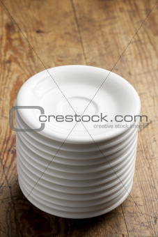 Stack of saucers.