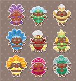 set of carnival costume people stickers