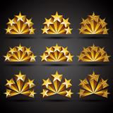 Five stars classic style icons set.