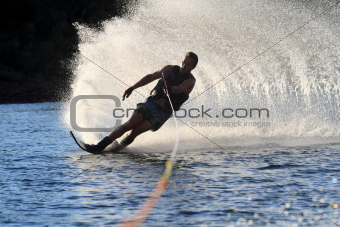 water ski rooster tail on river