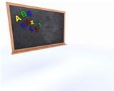 Chalkboard with magnetic letters