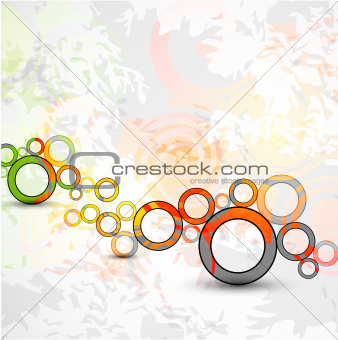 Abstract grungy circles. Vector background