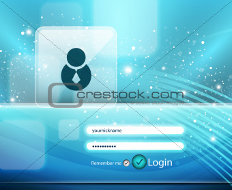 Blue login page vector