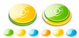 Vector glossy plastic round button