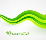 Vector green wave abstract background