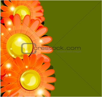 Vector glossy flowers