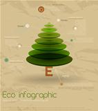 Vintage eco infographic with fir-tree.