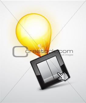 Glossy vector switch with a bulb