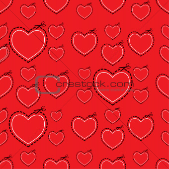 Red love heart template