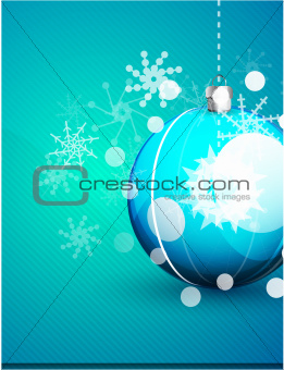 Shiny blue vector christmas balls background