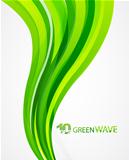 Vector green wave abstract background
