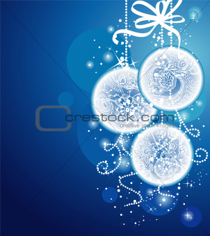 Vector illustration of christmas balls glow