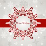 Vector Christmas Greeting Card with Snowflakes