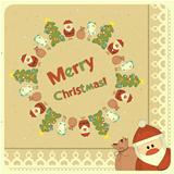 Merry Christmas Retro card with Santa Claus