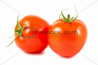 Pair of ripe red tomatoes