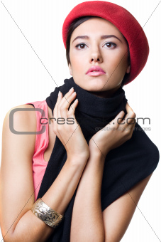 fashionable woman in a hat