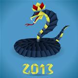Paper Origami Snake with 2013 Year