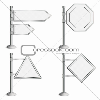 Set Poles with Traffic Signs