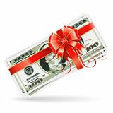 Dollar Bills with Ribbon and Bow